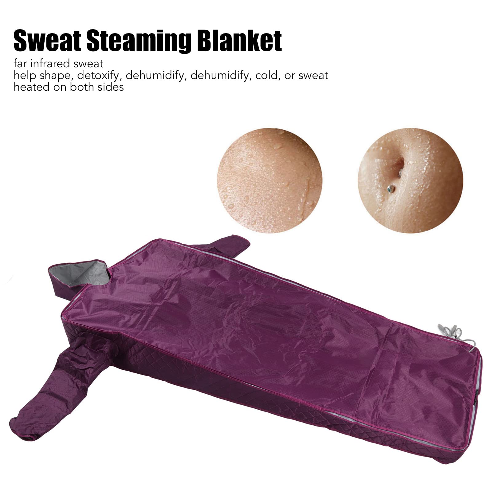 Coperta da sauna per disintossicazione, coperta per sauna a infrarossi lontani, deumidificazione aumentata con maniche per cappello e allarme (US 110 V)