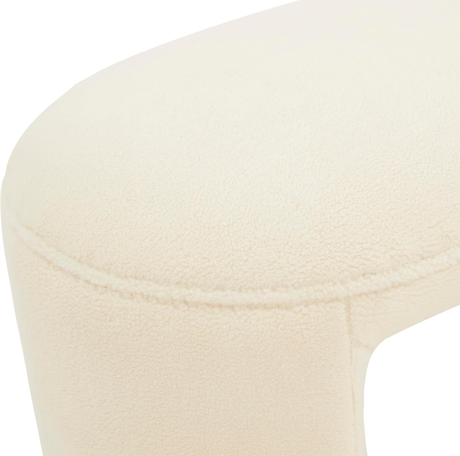 SAFAVIEH Couture Collection Vivie Ivory Faux Shearling Bench (Fully Assembled)
