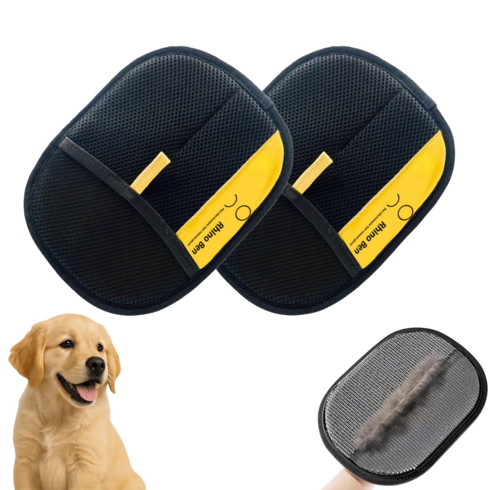 Varibee - Guanto rimuovi peli Animali Domestici per Cani e Gatti, Guanti per Toelettatura e Cura Animali Riutilizzabili, Guanto Spazzola per Pulizia Pelo - 1