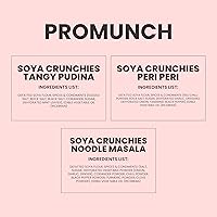 Vista 28 de PROMUNCH Bocadillo de Soja Asada Alto en Proteínas Saludable Sin gluten Paquete de 3, Sabor: Queso y Cebolla, Peri-Peri y Fideos Masala