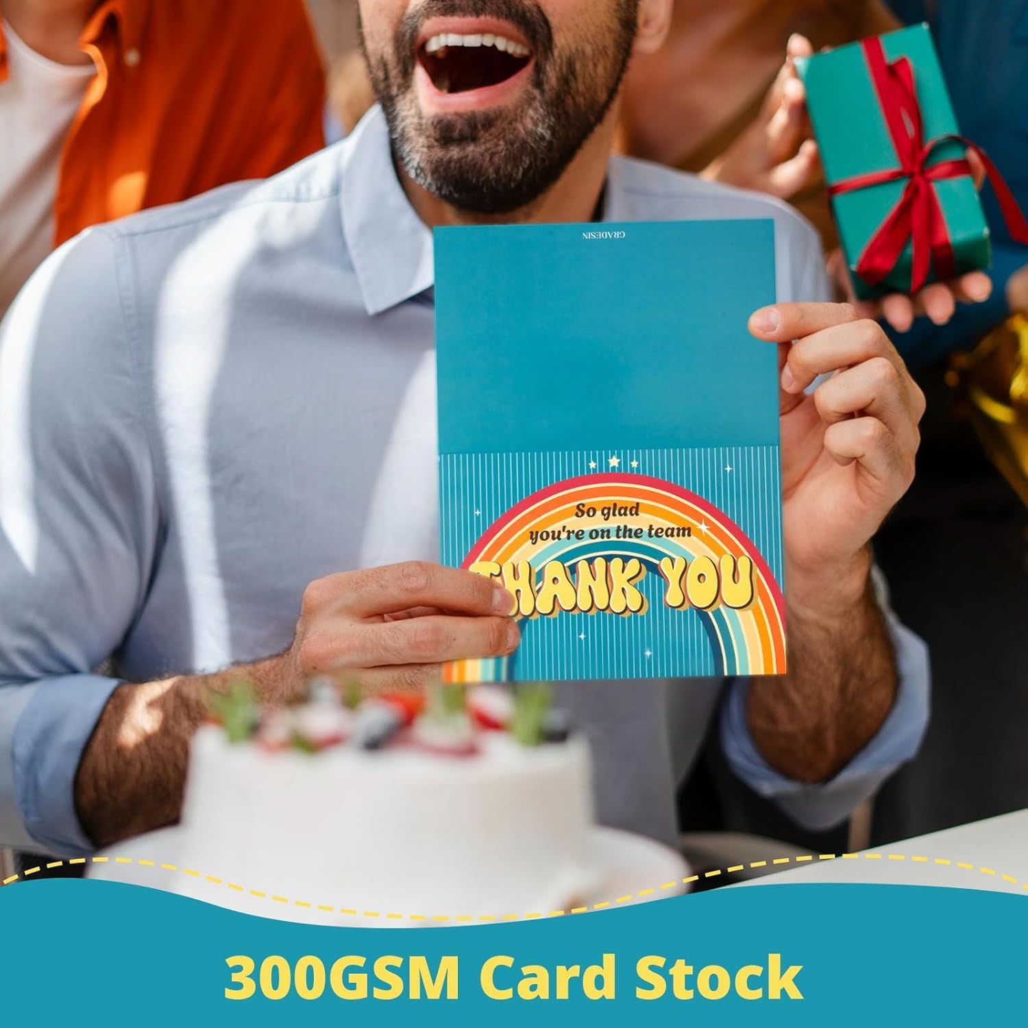 Paquete de 96 tarjetas de agradecimiento para empleados con sobres y calcomanías de 4 x 6 pulgadas, tarjetas de agradecimiento para el personal, regalos de agradecimiento para compañeros de trabajo