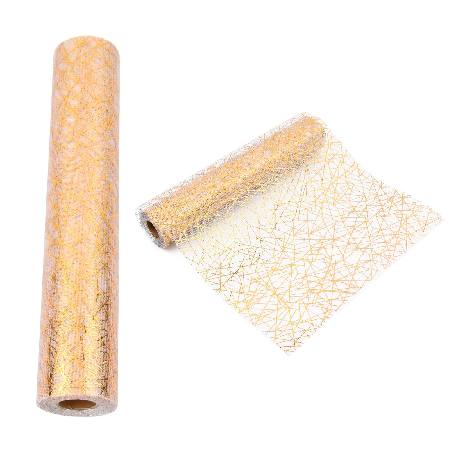 YILANJIN Camino de Mesa Dorado 28cm x 10m, Camino de Mesa con Lámina Dorada, Cinta de Mesa Navidad Metálico Dorado, Caminos de Mesa Elegantes y Versátiles para Navidad, Fiesta, Cumpleaños, Boda