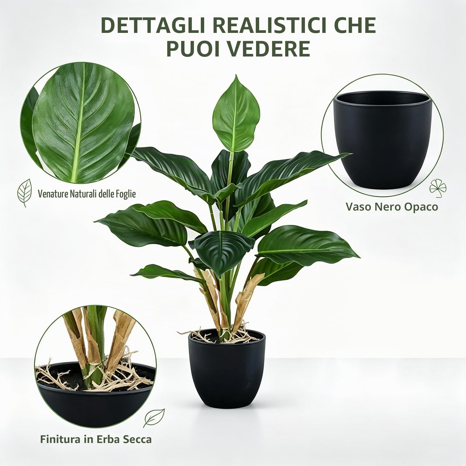 2 Pezzo Piante Artificiali per Casa Colonica, Piante Artificiali in Vaso, per Davanzali di Finestre, Locali Commerciali, Soggiorni, Decorazioni per il Bagno