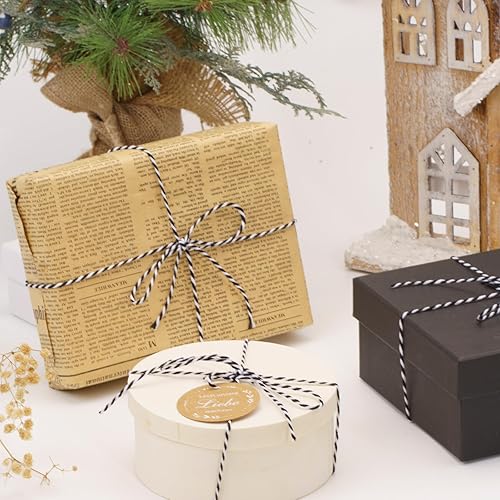 Miniatura 44 de Cuerda de algodón de 328 ft, cuerda de Navidad, cuerda resistente para manualidades y envolver regalos. Rojo Blanco