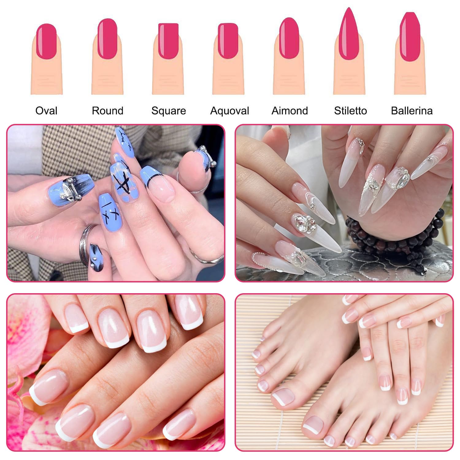 GeekerChip Set di 12 Punte Fresa Unghie,2 punte in carburo di tungsteno,4 punte da trapano in ceramica,5 punte per trapano diamantate,1 pennello,per Unghie Trapani per Pedicure Punte per Unghie
