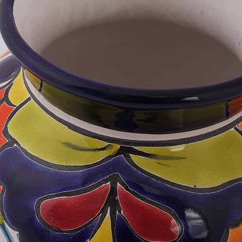 Miniatura 3 de NOVICA Jarrón artesanal de cerámica hecho a mano pintado a mano Talaverastyle México, jarrones multicolor [7.25 pulgadas de alto x 5.5 pulgadas de