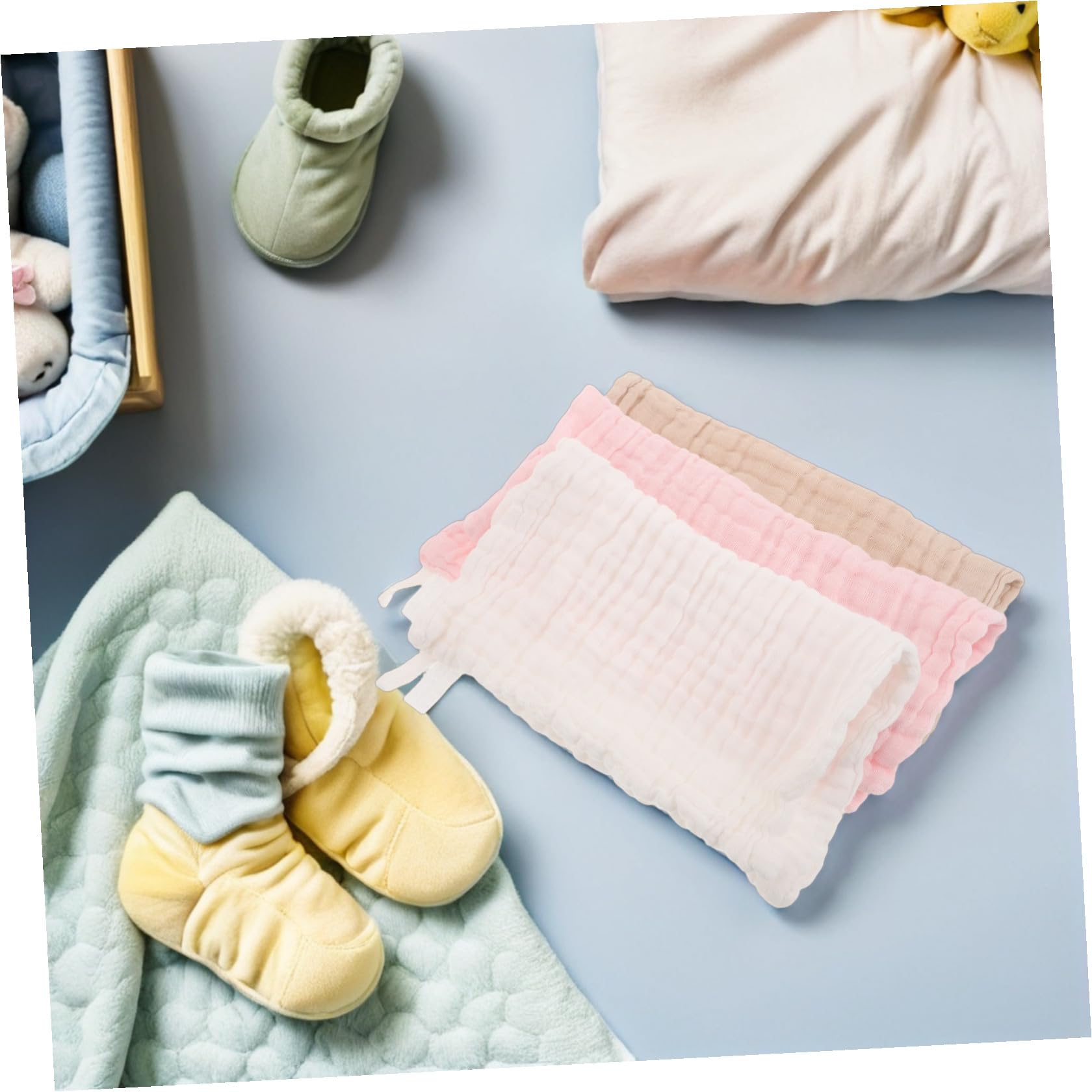 Toyvian 18 Stück Reine Baumwoll Mulltücher für Neugeborene mit 6 Schichten Sanfte Reinigung Maschinenwaschbar Größe 25x25cm für Pflege und Tägliche Anwendung