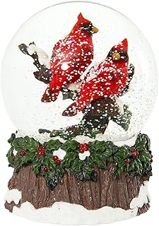 MUMTOP Christmas Snow Globes, Red Cardinal Snow Globes with Music Lighte...
