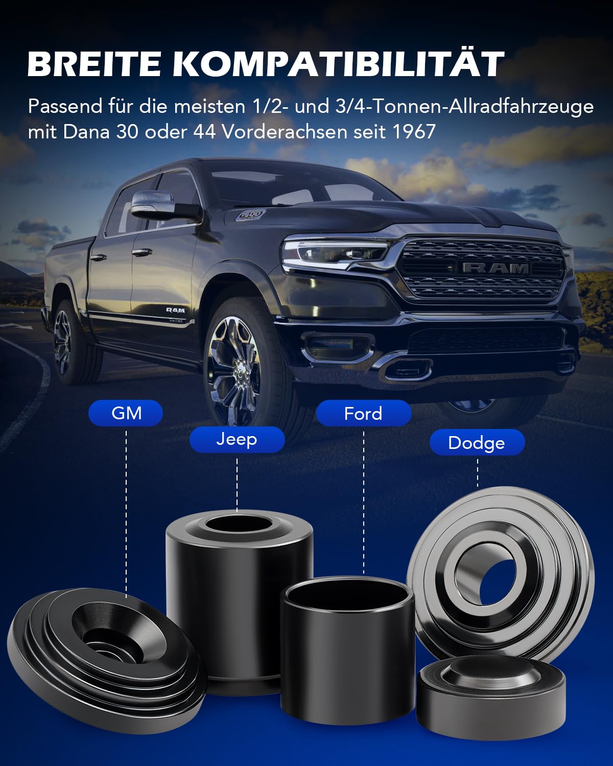 Orion Motor Tech 10 TLG 4 in 1 Traggelenk Kugelgelenk Abzieher Ausdrücker 4 x 4 Radnaben Kreuzgelenke Traggelenk Werkzeug Universal Kugelgelenk Auspresswerkzeug Set