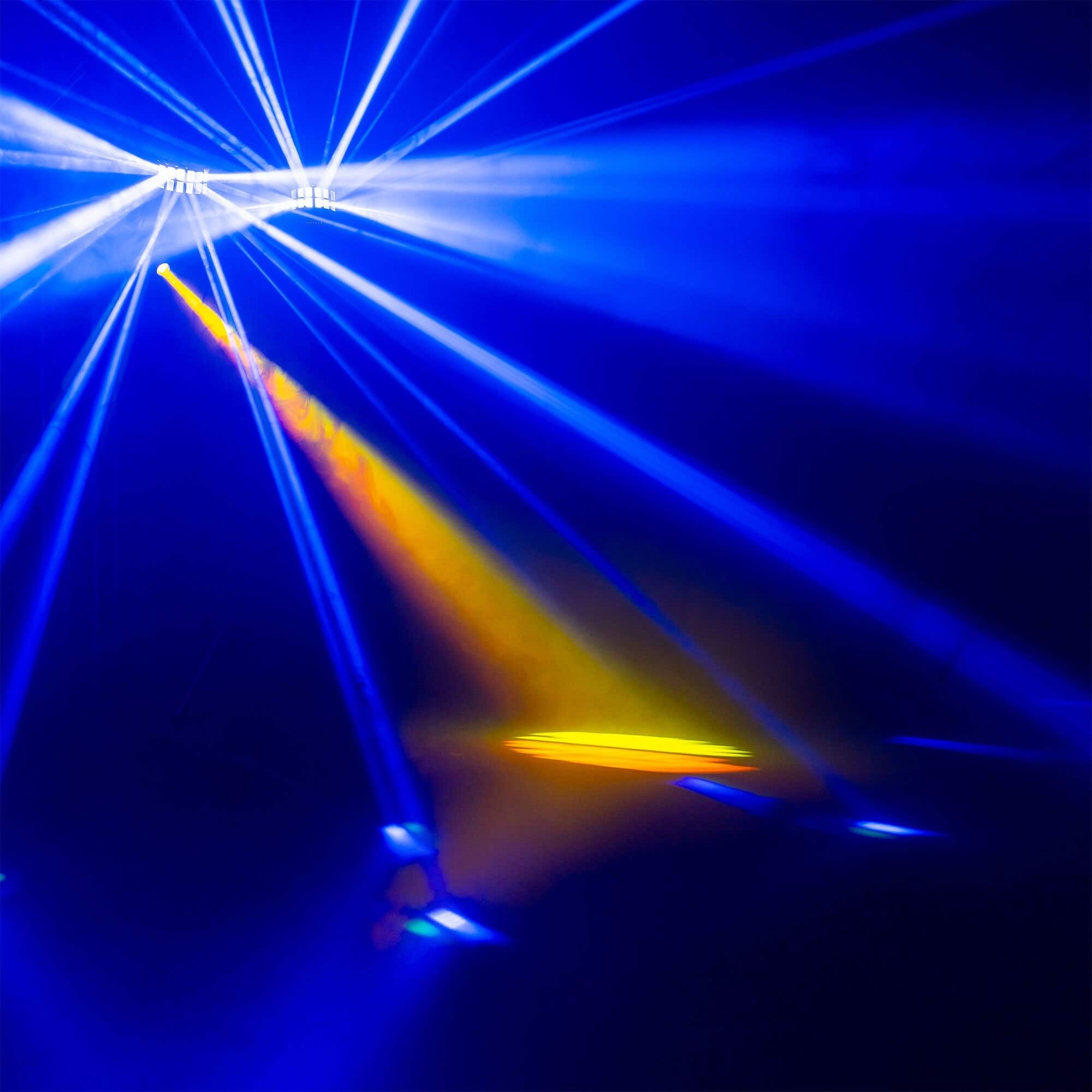 BeamZ ShowBar GO Glow - LED Partybar - 2x Mini Moving Head, 2x Derbys, 2x PAR & Wash Stroboskop - 45 Watt DMX Discolicht Partylicht Anlage, Disco Light DJ Equipment, Musikgesteuert, Fernbedienung