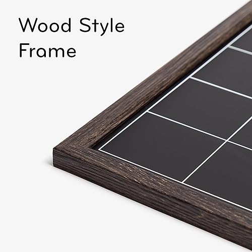 Miniatura 3 de U Brands Pizarra magnética con calendario, 20 x 16 pulgadas, marco de madera rústica, incluye lápices de tiza e imán