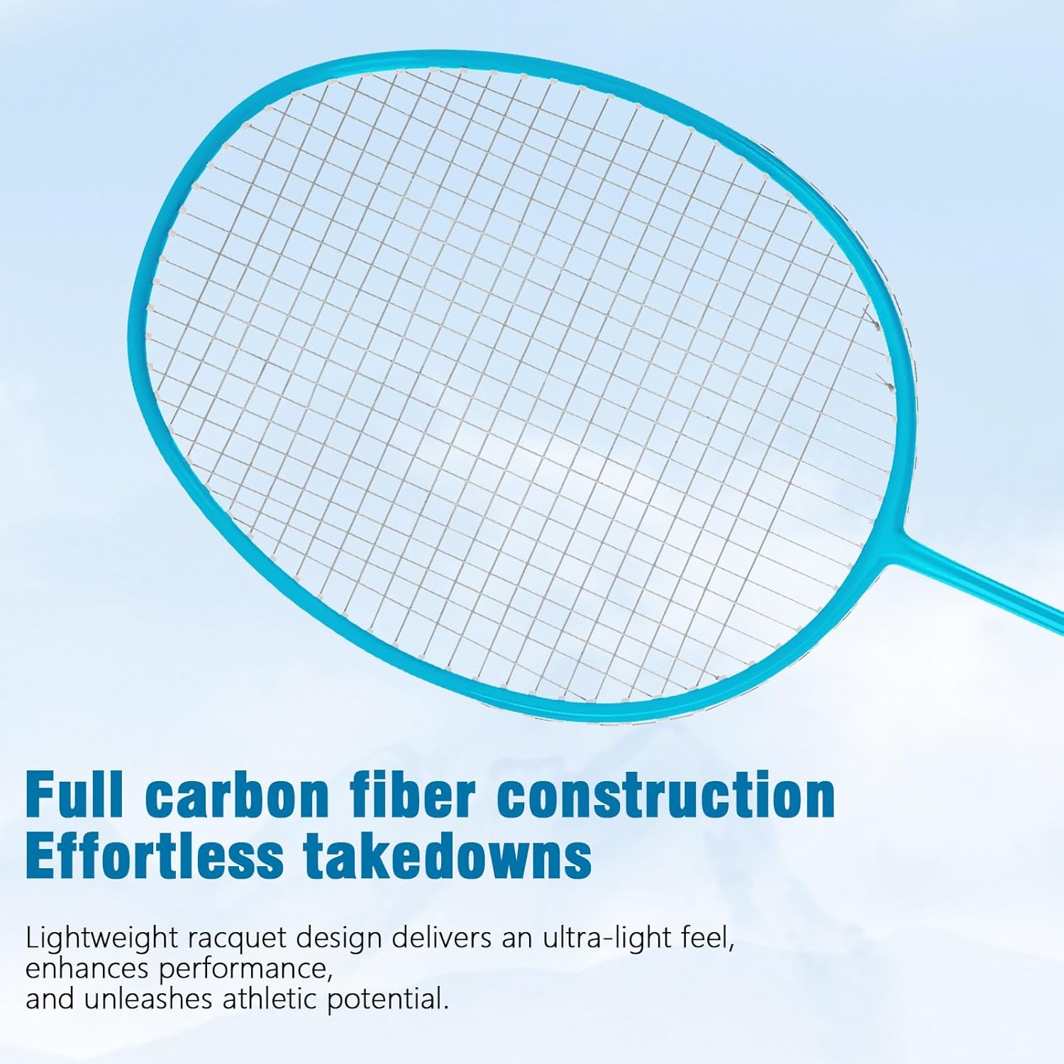 Badminton Racket,Carbon Fiber Lightweight Durable Racket with Anti-Slip Grip,High Elasticity for Beginners & Advanced Players,Indoor/Outdoor Use for Men Women Teens