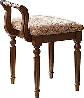 LIRONGXILY Ergonomic Vanity Stool Chair with Solid Wooden Legs - Comfortable Low-Back Makeup Dressing Table Bench for Bedroom