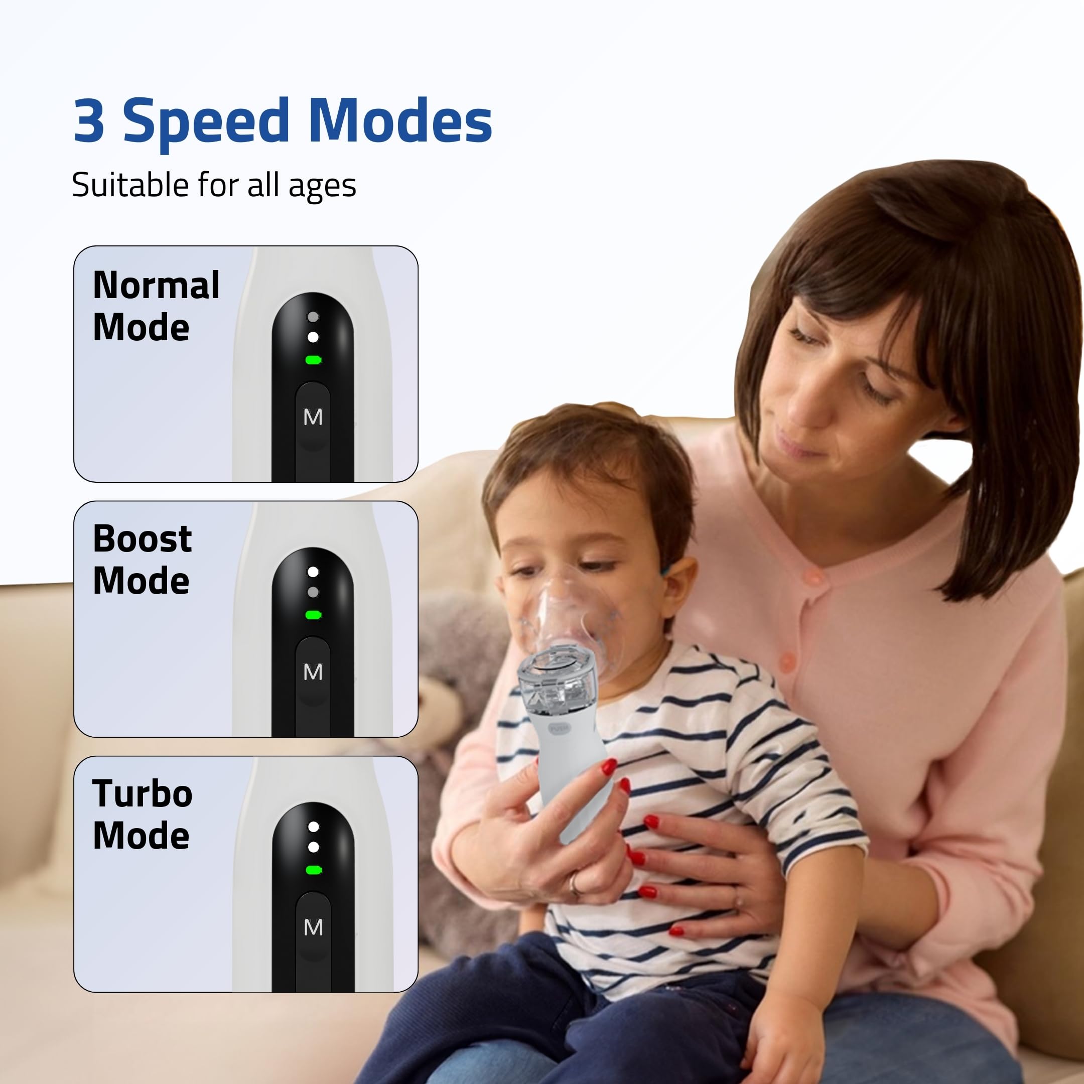 MEDTECH® Handyneb Micro-02 Premium Portable Mesh Nebulizer Machine for Adults and Kids | Silent Mist Inhaler | USB Type-C Rechargeable Nebulizer for Kids & Travel Use | Compact, Lightweight - Image 5 thumbnail