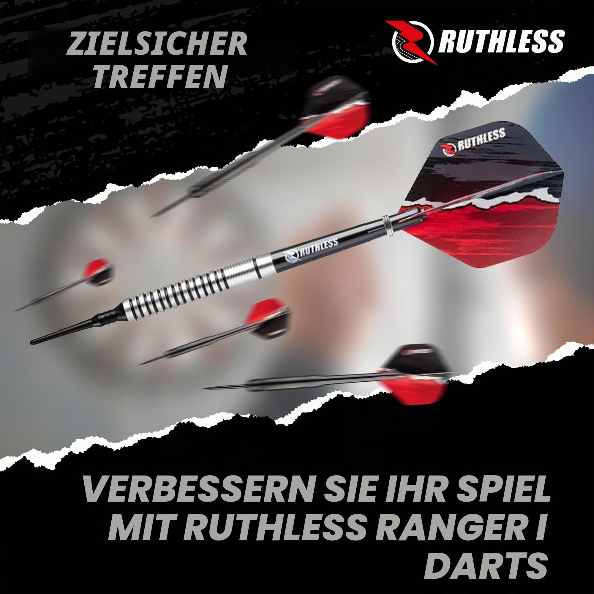 Ruthless Ranger Darts-Serie, weiche Spitze, 90 % Wolfram, 18 g
