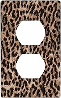 Vista 18 de Placa de interruptor de luz con estampado de leopardo de 1 banda, placa de pared basculante individual, placa decorativa eléctrica GFCI
