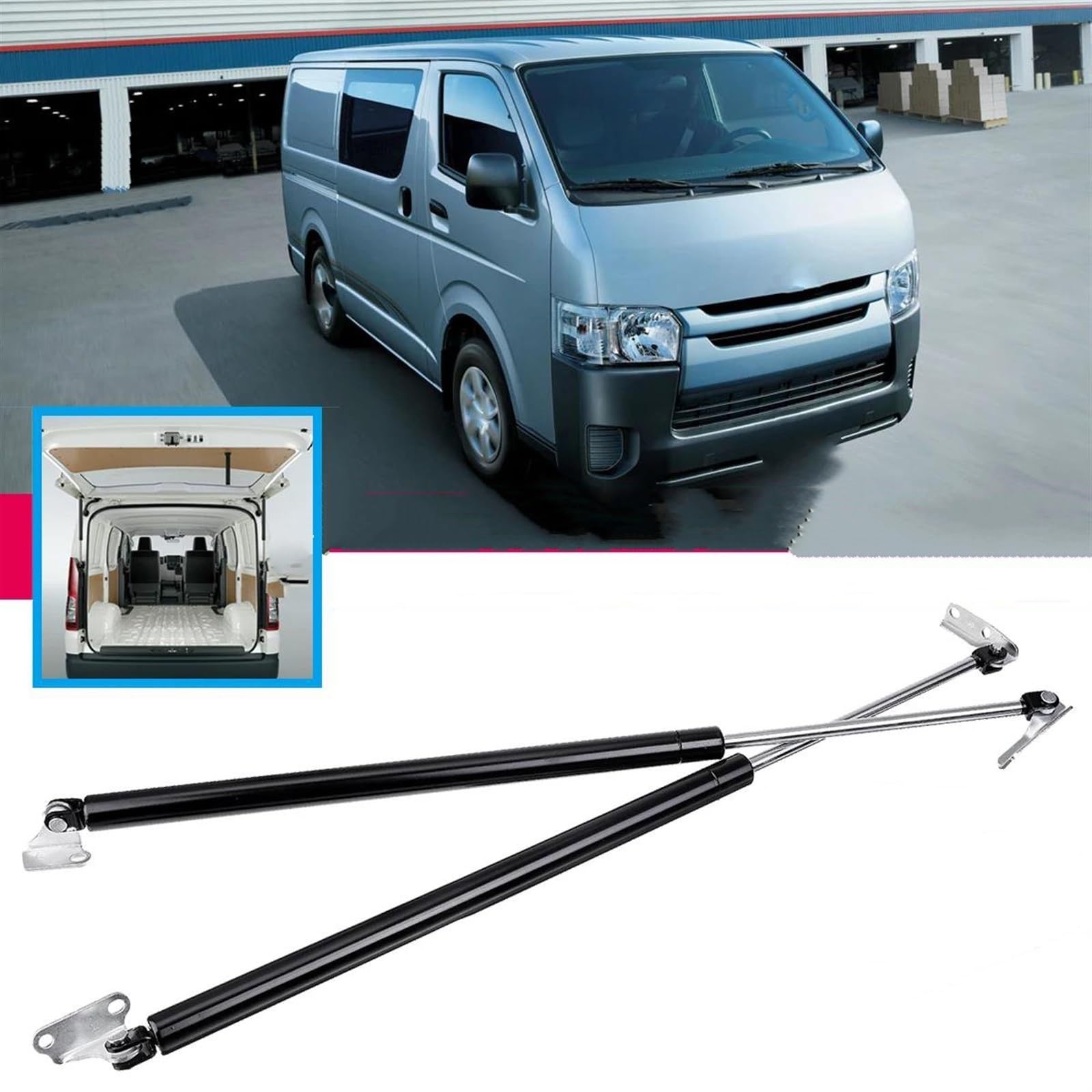 Pair Of Rear Door/Tailgate Gas Struts For Toyota Hiace Van 1989-2004 (LH/RZH103/113)