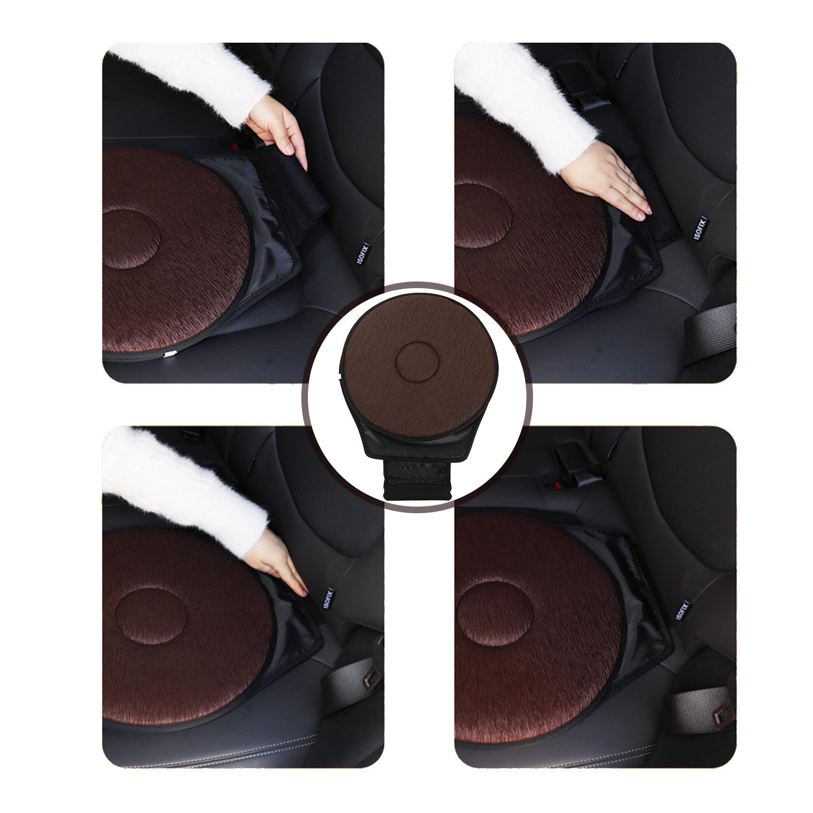 Cojín Giratorio 360 Grados para Asiento Doble Capa Antideslizante Adecuado para Personas Mayores y Movilidad Reducida en Coche o Silla