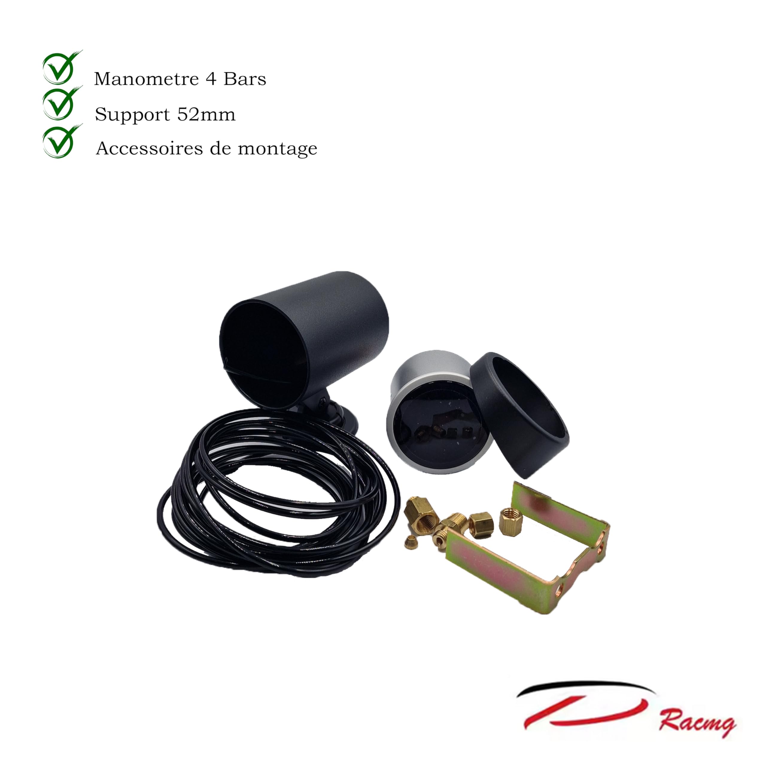 Manometro Turbo Boost 12V - Indicatore Pressione Turbo Per Auto, 60mm LED, Range -30/2.5 BAR - Foto 7