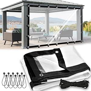Clear Tarps Heavy Duty Waterproof - 10x10ft Clear Plastic Tarp With - View #4