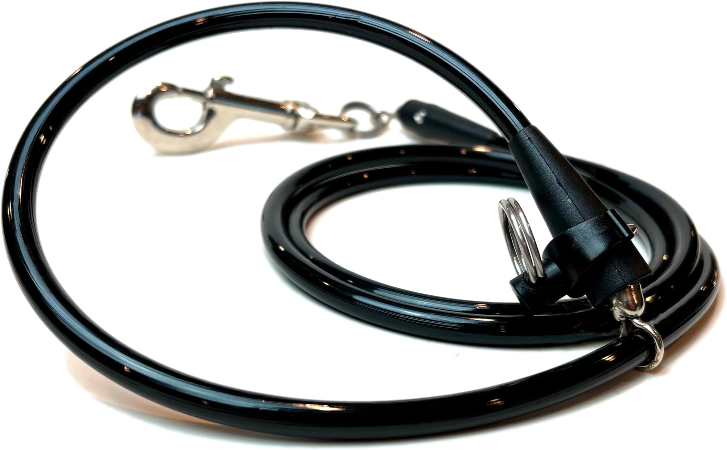 XM | Wag More Premium Dog Leash Medium Flex, Water Proof Dog Leash, Accessory Compatible, Odor Proof, Multifunction Adjustable Quick Release, 4-6 ft +, Black