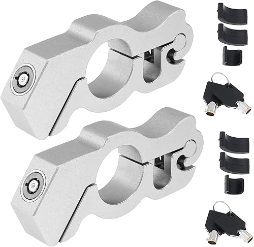 Miniatura 12 de Windance Paquete de 2 cerraduras de seguridad antirrobo para manillar de motocicleta de alta resistencia, bloqueo de palanca de freno delantero para