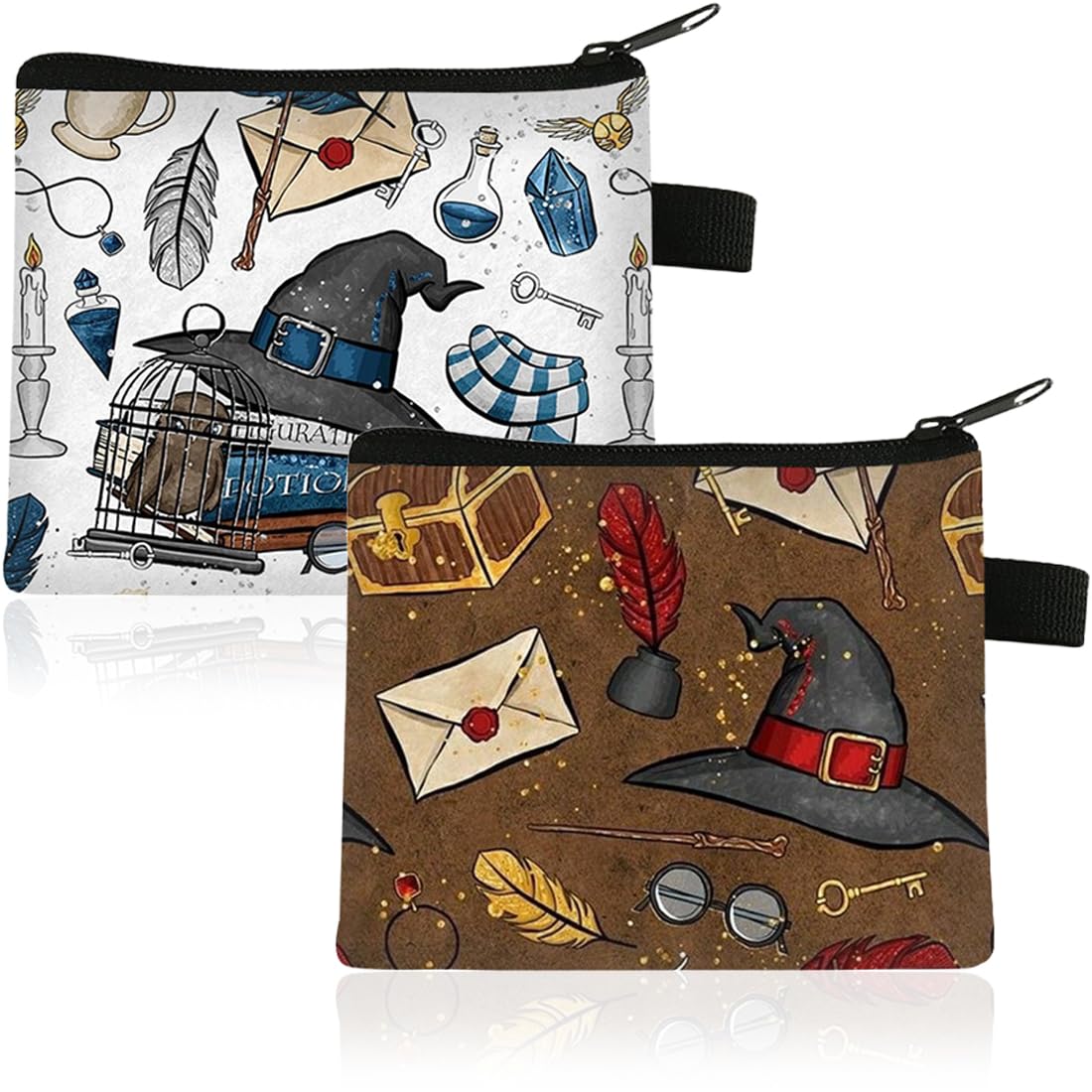 Harry Porte Monnaie Enfant, Porte Monnaie en Toile, Wizard Monnaie Porte, Mini Portefeuille, Porte Monnaie pour Cartes de crédit, Cartes d'identité, clés, écouteurs