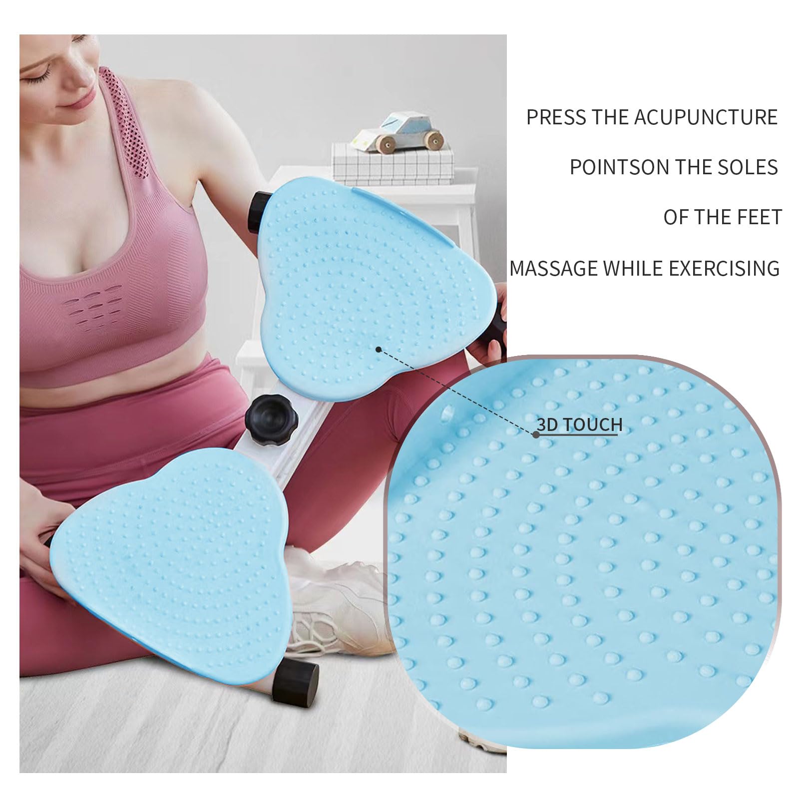 Fitness Disco Rotante con Fasce di Resistenza e Massaggio Ai Piedi Twist Board Attrezzatura Palestra Casa Silenzioso per Esercizi Aerobici(Color:Blu)