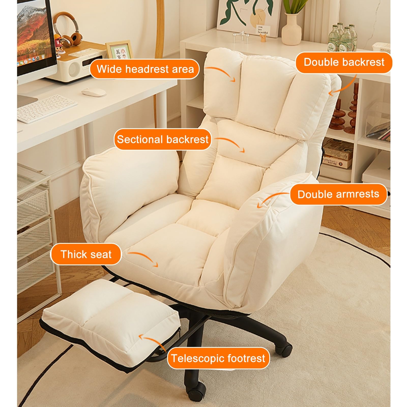 Amazon.co.jp: フットスツール厚い布張りのアームチェア