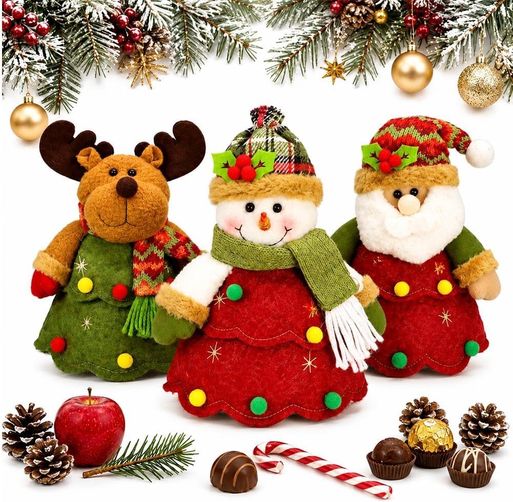 Christmas Gift Bags Zipper Design, Reusable Candy Fabric Holiday Pouch