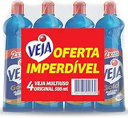 Kit com 4 Limpadores Veja Gold Multiuso Original 500ml, Veja, Azul