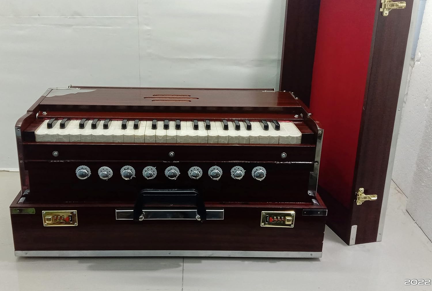 HARMONIUM 2 LINE BOX SET Palitana RT Delux Reed Portable Harmonium 3.5 octave,7 Below,42 keys