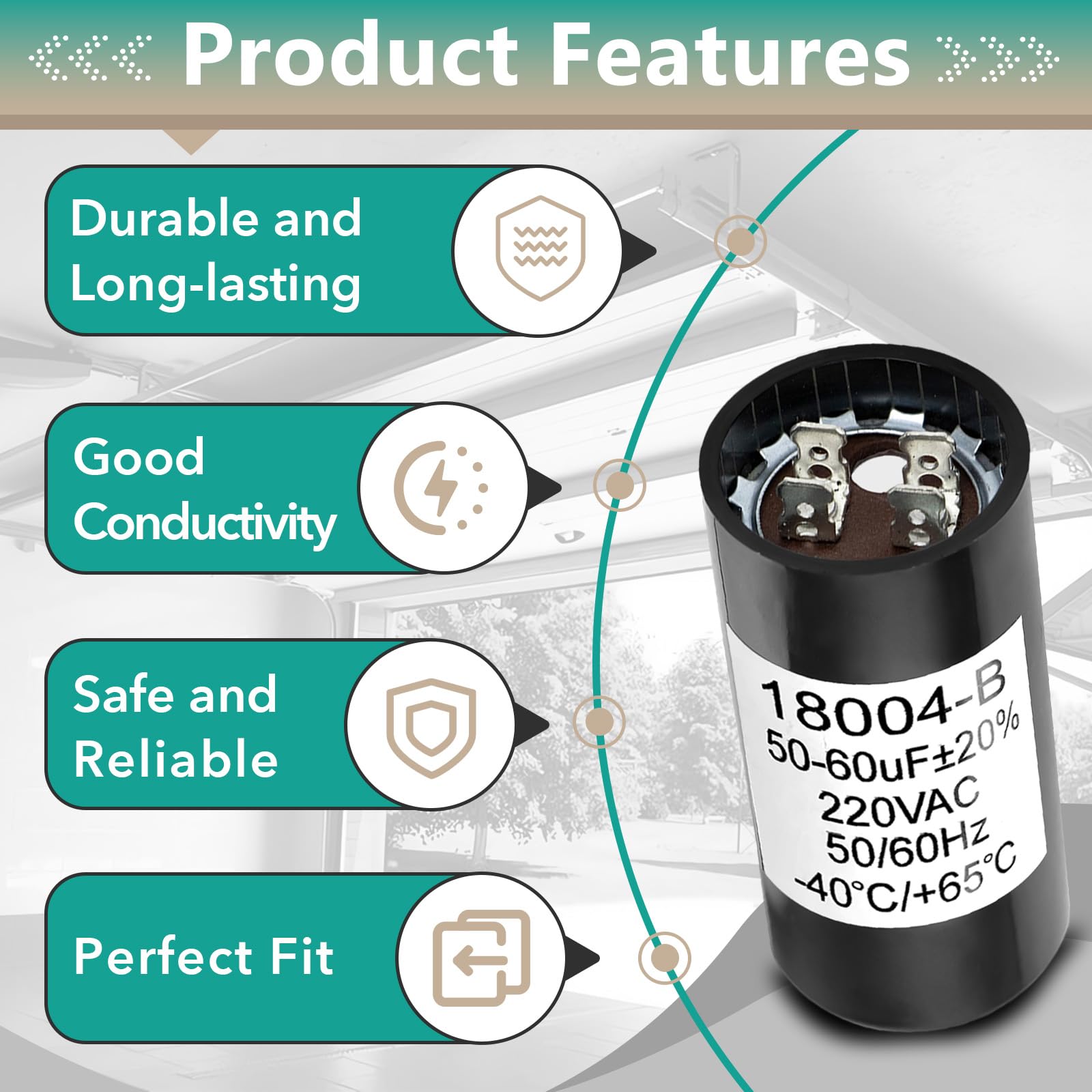 X-18004-B Capacitor for Genie 1/3HP Openers – 50-60uf 220V Garage