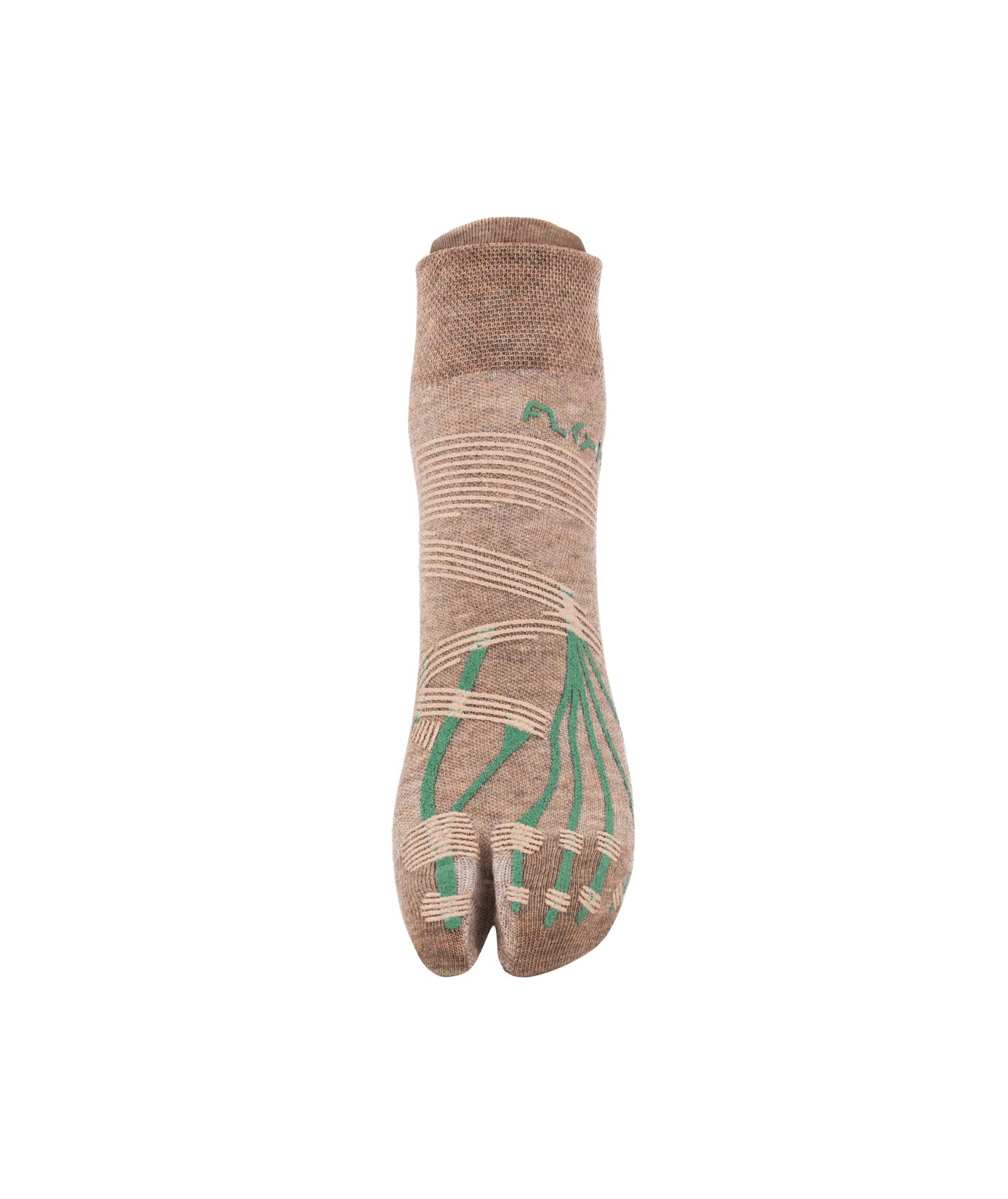 FLOKY, Sensitive Yoga-Socken mit separatem Licht, geeignet für Aktivitäten ohne Schuhe wie Yoga, Yin Yoga, Power Yoga und Ashtanga, rutschfeste Socken aus Eukalyptusfaser, hergestellt in Italien S beige