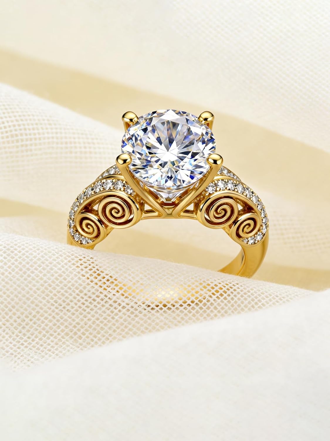 Personalized Moissanite Rings for Women, 10K 14K 18K Gold Custom Wedding Engagement Promise Band Ring, Anniversarry Jewelry Gifts for Her Wife Girlfriend (with Gift Box) - Image 5