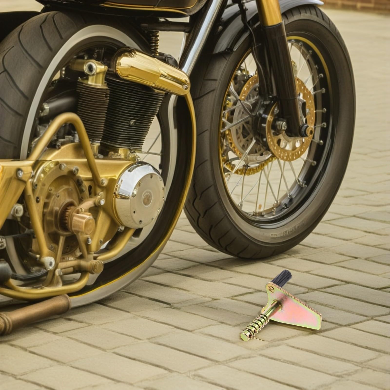 Cavalletto per Moto Robusto in Ferro Zincato, Supporto Leggero e Portatile a Forma per Parcheggio e Manutenzione della Moto