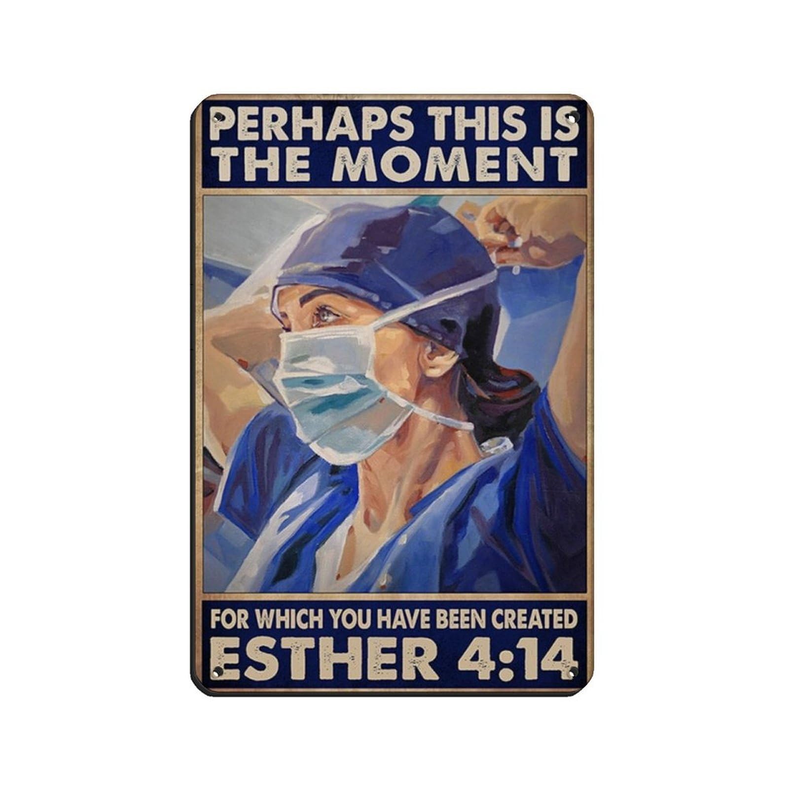 Nurse And Doctor Poster Retro Poster Metal Tin Sign Chic Art Retro Iron Painting Bar People Cave Cafe Family Garage Poster Wall Decoration 8x12inch(20x30cm)