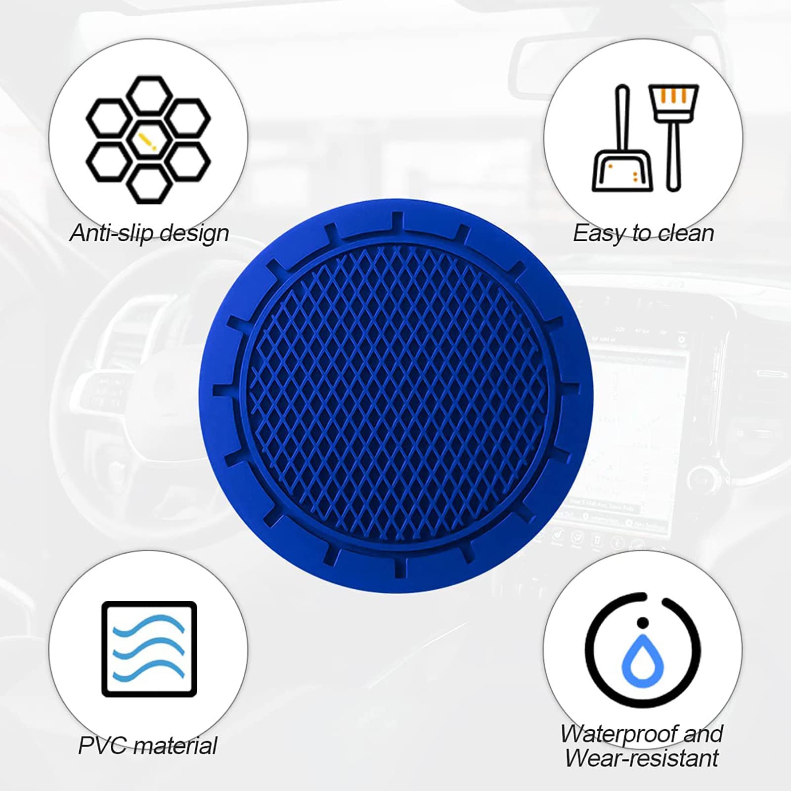 8er Set Silikon Untersetzer Blau - Mit Aufbewahrungsbox Rutschfest