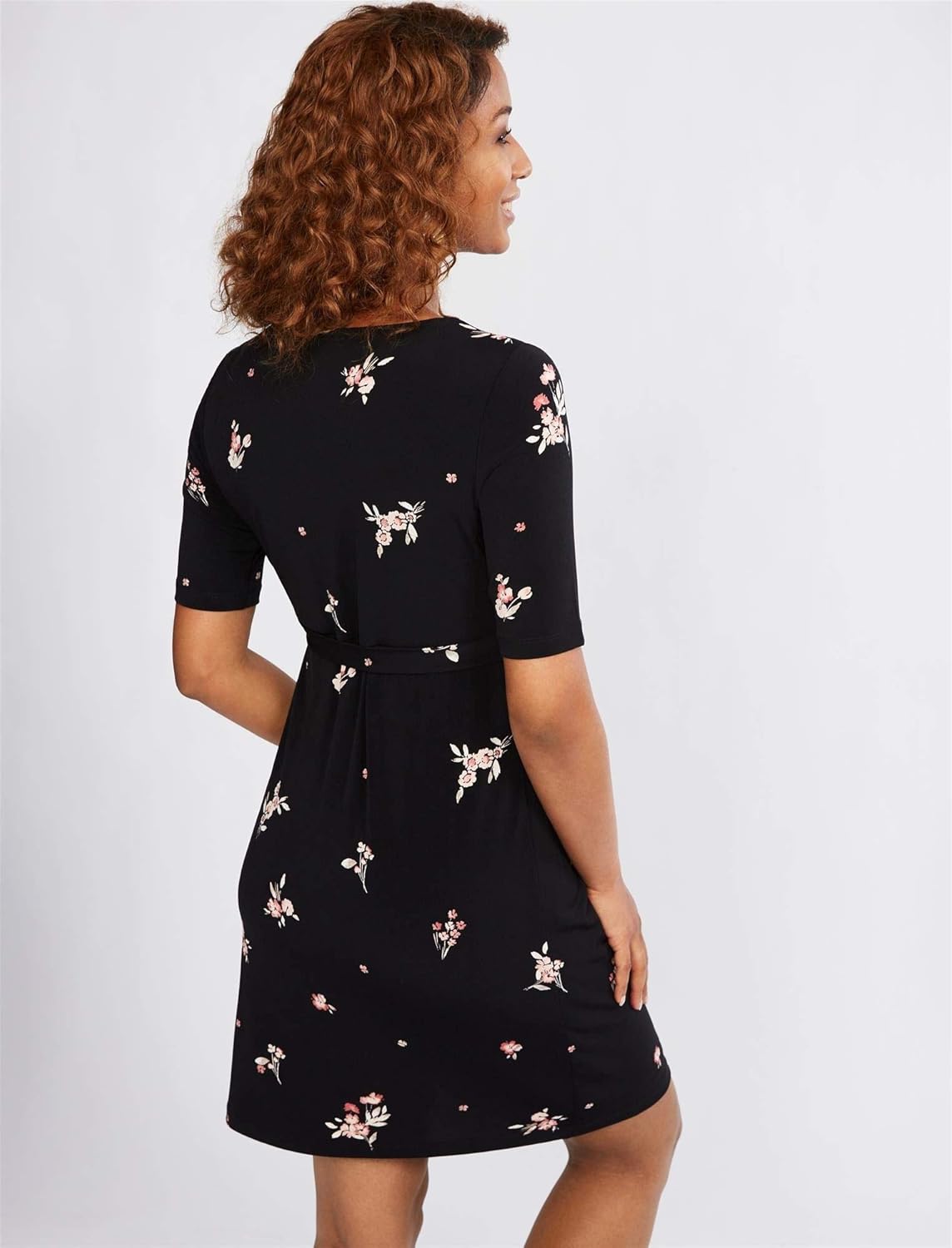 Motherhood Maternity Women's Elbow Sleeve Wrap Ity Dress with Waist Tie at  Women’s Clothing store