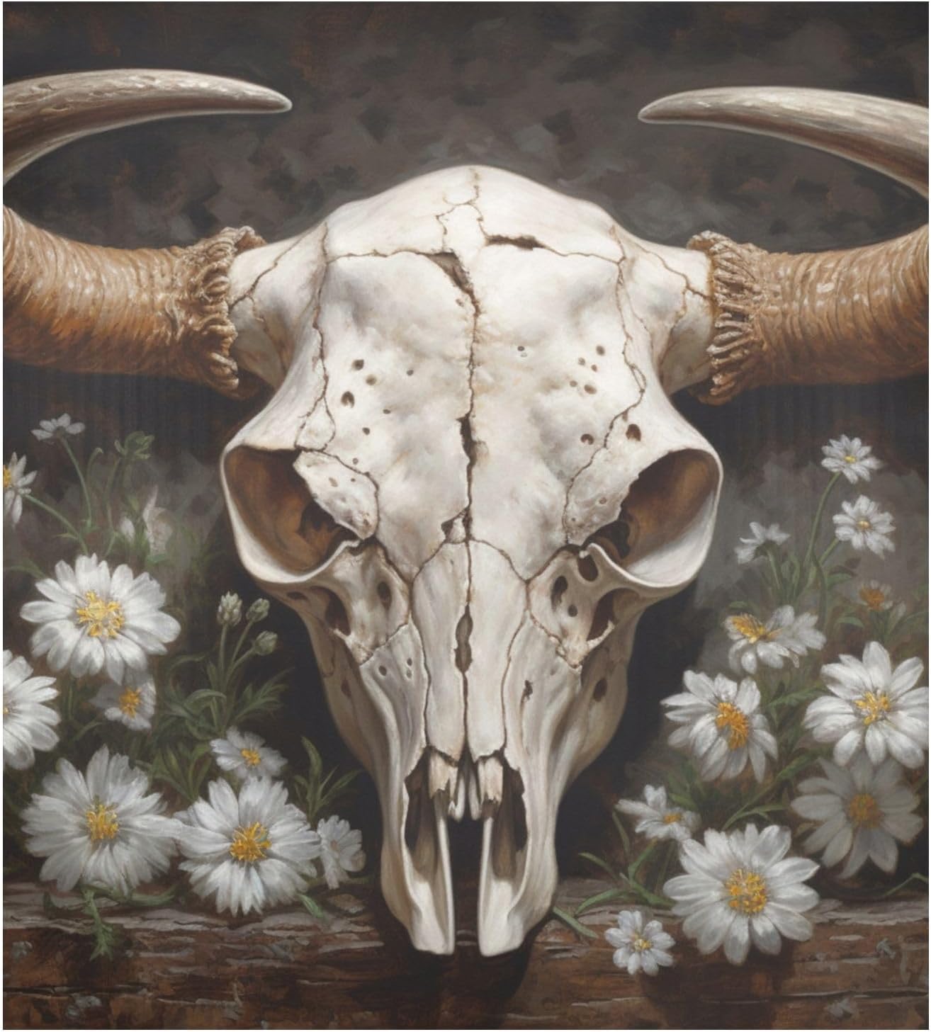 WOIWB Dishwasher Sticker Cow Skull Daisy, Fridge