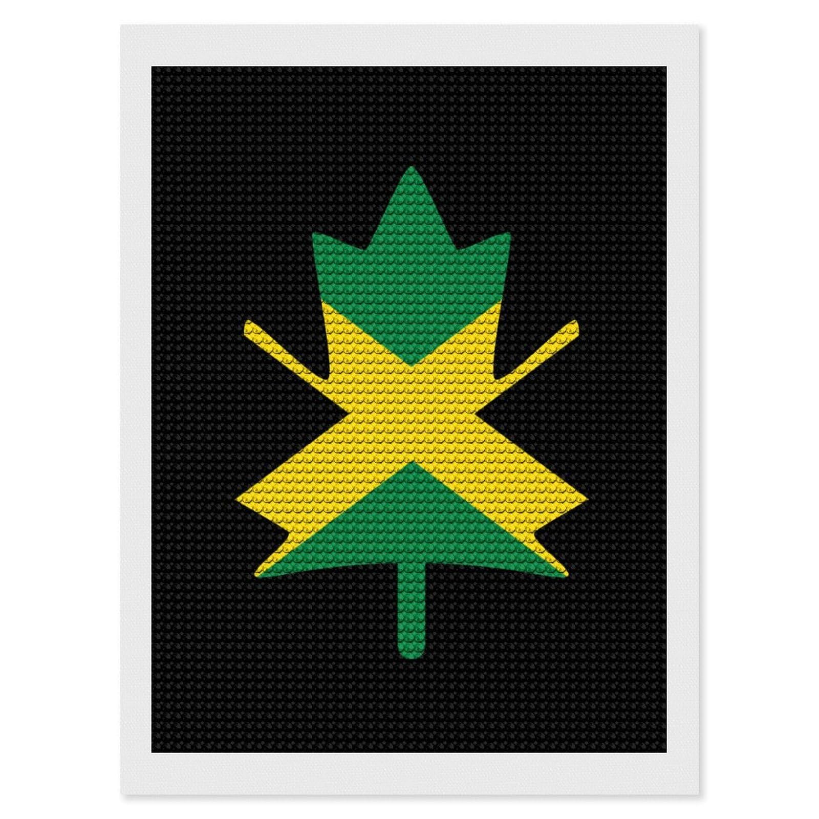 Nclqvjxzkhw Style Jamaica Maple Flag Diamond Art Painting For Adult Round Diamonds Pictures Arts Crafts Home Wall Decor 12"X16"