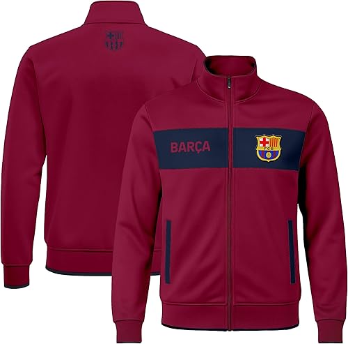 Miniatura 2 de Icon Sports Officially Licensed FC Barcelona Soccer Track Jacket - Unisex Adult - FCB52TJ Wine M Vino,marino,Rojo -,Amarillo,2-marino,Negro