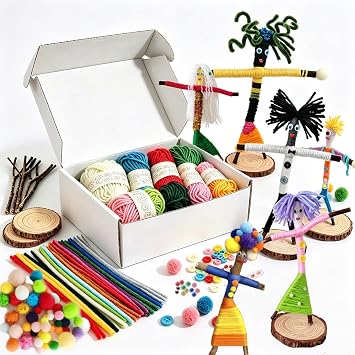 Qupace 5 Sets Wooden Doll DIY Craft Kits | Fun Handmade Art for Adults Perfect For Birthday Gift, Home Party Games, Classroom Art Projects and Daily DIY Crafts