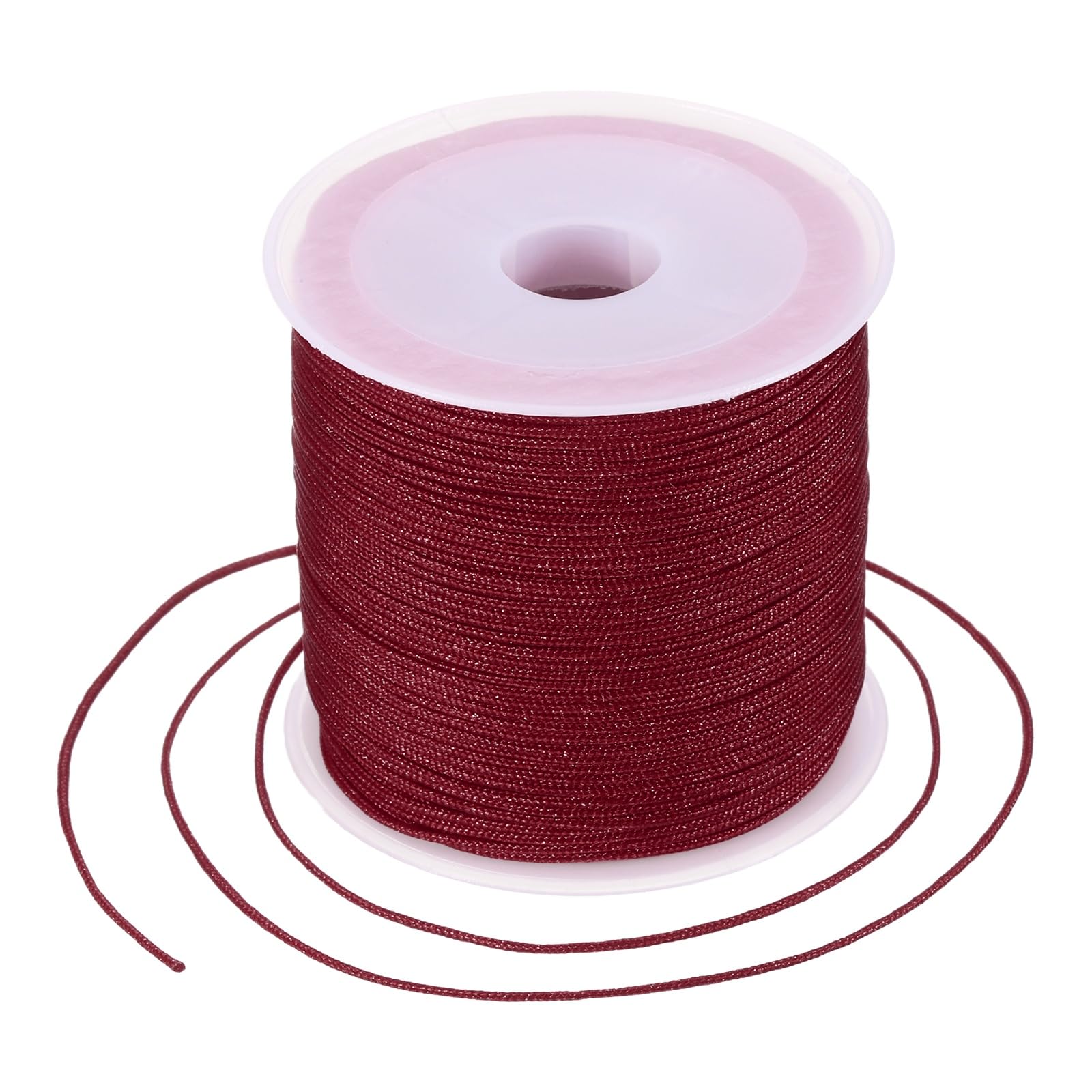 sourcing map 0.8mm Nylon String for Bracelets, 44 Yards Thread Dusty Red