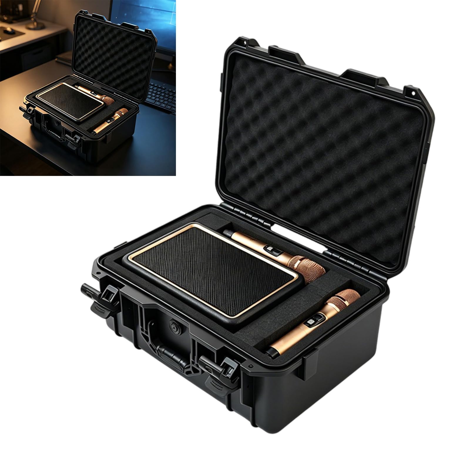 Funda rígida protectora con acolchado de espuma para Kilburn 3 / Altavoces, micrófono, almacenamiento seguro y caja de almacenamiento fácil de transportar