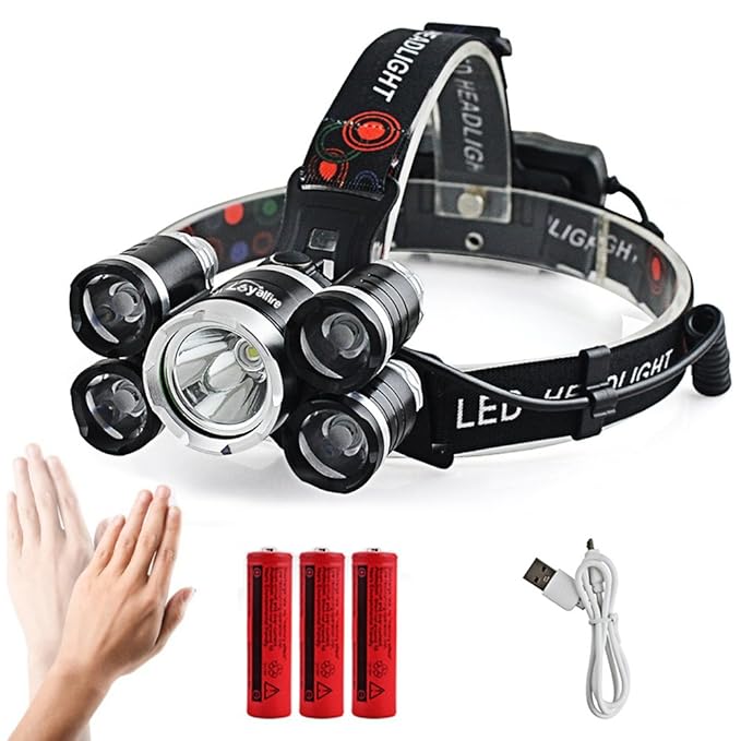 Motion Sensor Headlamp, Loyalfire 5 Headlamp 10000 Lumens Bright Light