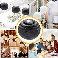 Vista 6 de 6 linternas de papel decorativas redondas colgantes