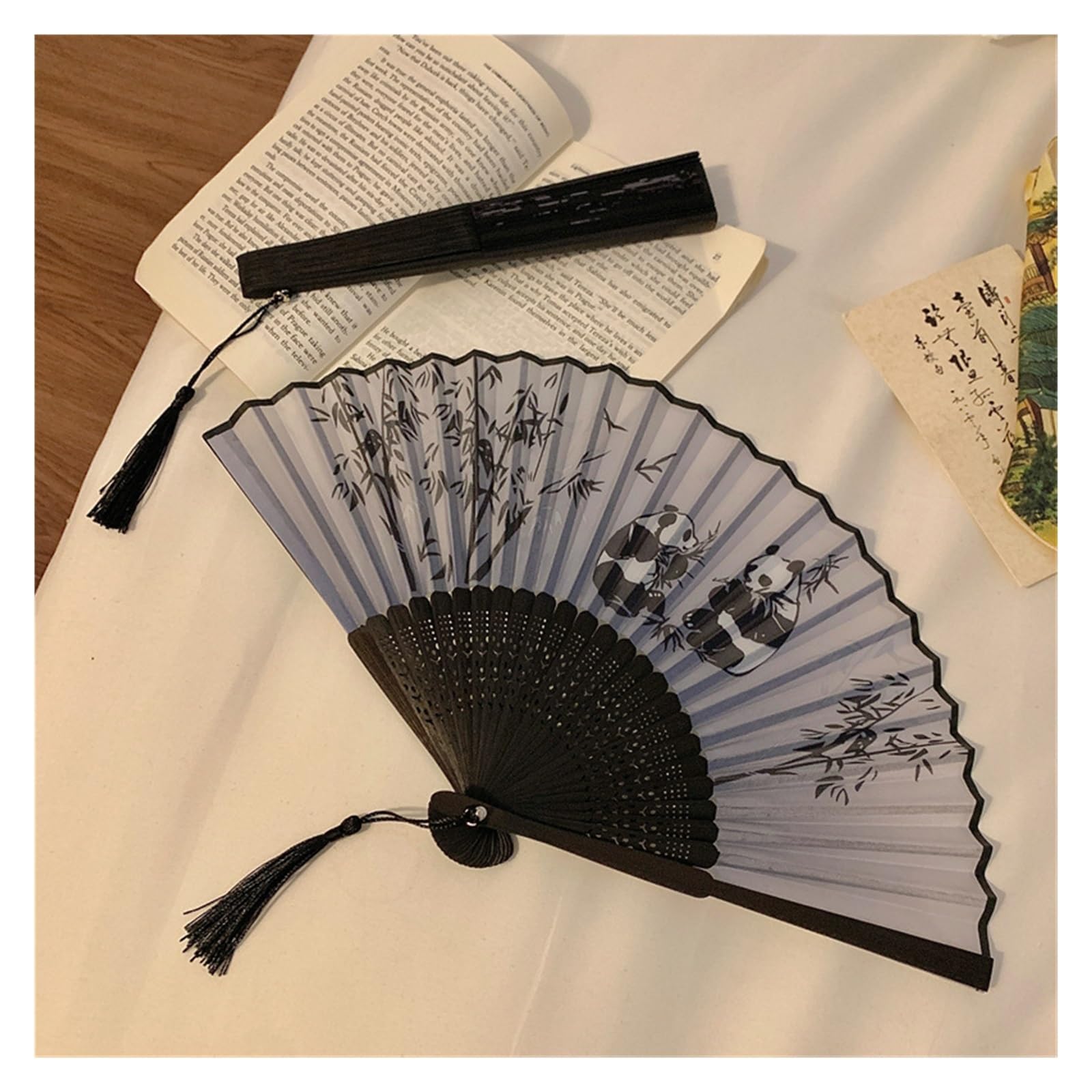 中国　雲溪竹人刻親骨　水墨画　漢詩花図　扇子　M　R8802 中国 雲溪竹人刻親骨 水墨画 漢詩花図 扇子 M R8802 - メルカリ