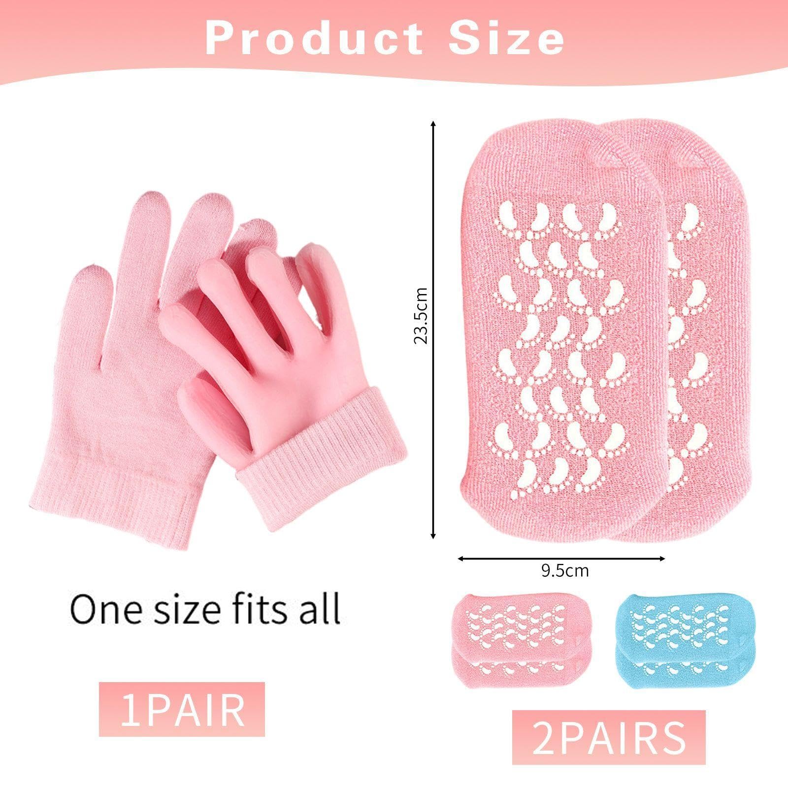 2 Pairs Of Gel Socks And 1 Pair Of Gel Gloves, Anti-Crack Moisturizing Socks, Exfoliating Gloves, Hand And Foot Care Tools. - Image 2