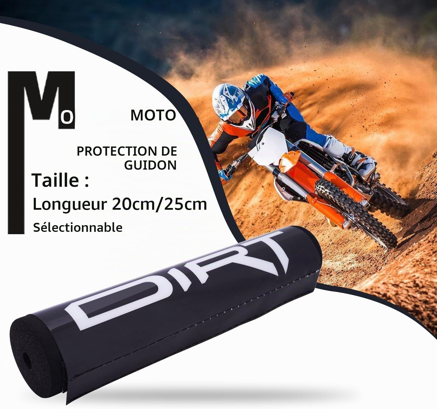 Coussinet de Guidon de Moto,250 mm Protecteur de Coussinet de Universel | Barre transversale en Mousse de pour Dirt Pit Bike Street Bike Enduro